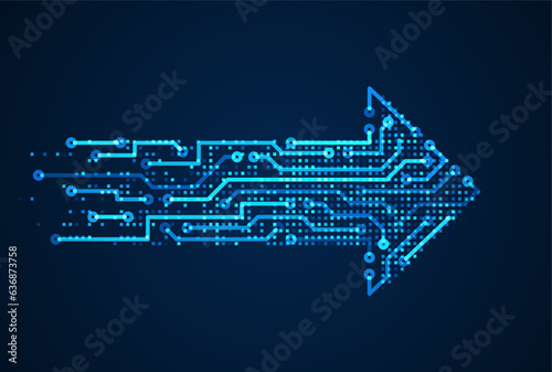 Abstract arrow direction. Technology background