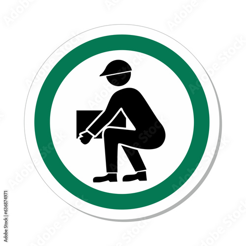 ISO Circle Sign: Bend Knees When Lifting Symbol (IS-1071)