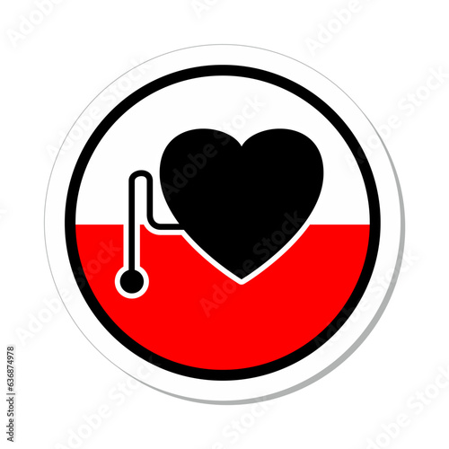 ISO Circle Sign: Pacemaker Wearers Symbol