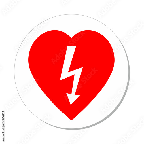 ISO Circle Sign: AED Automated External Defibrillator Symbol