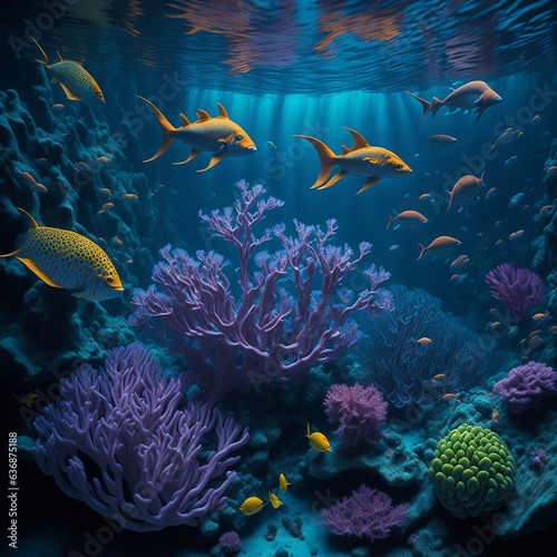 Underwater Wonderland: Colorful Coral Reef Life