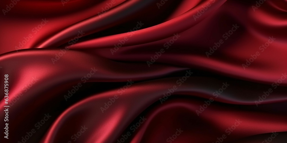 Obraz premium Red Maroon Silk Background. Satin Fabric