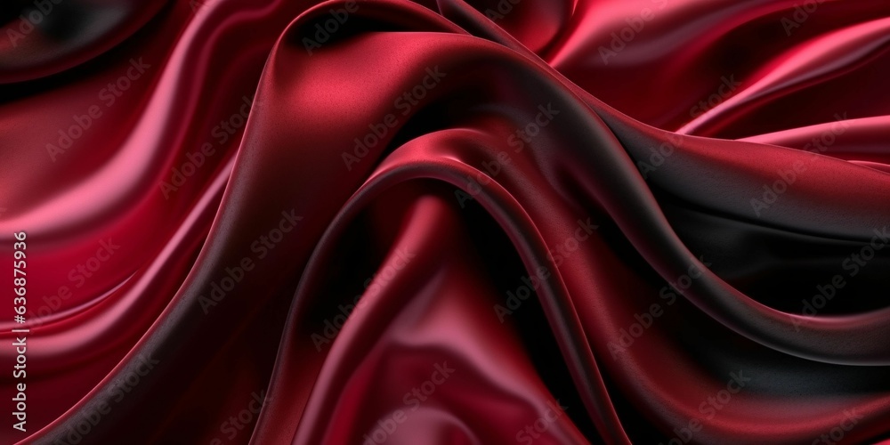 Obraz premium Red Maroon Silk Background. Satin Fabric
