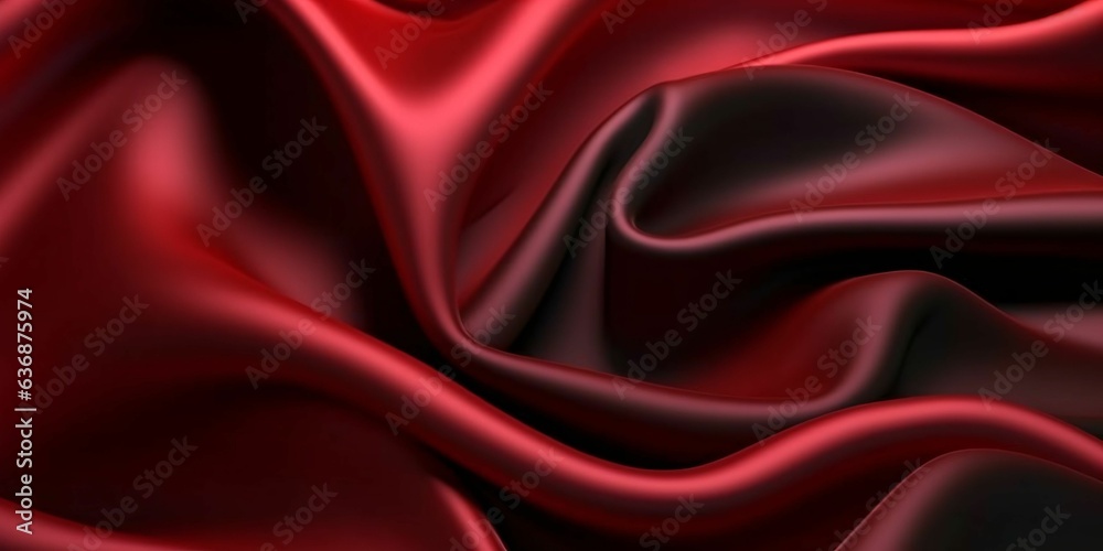 Obraz premium Red Maroon Silk Background. Satin Fabric