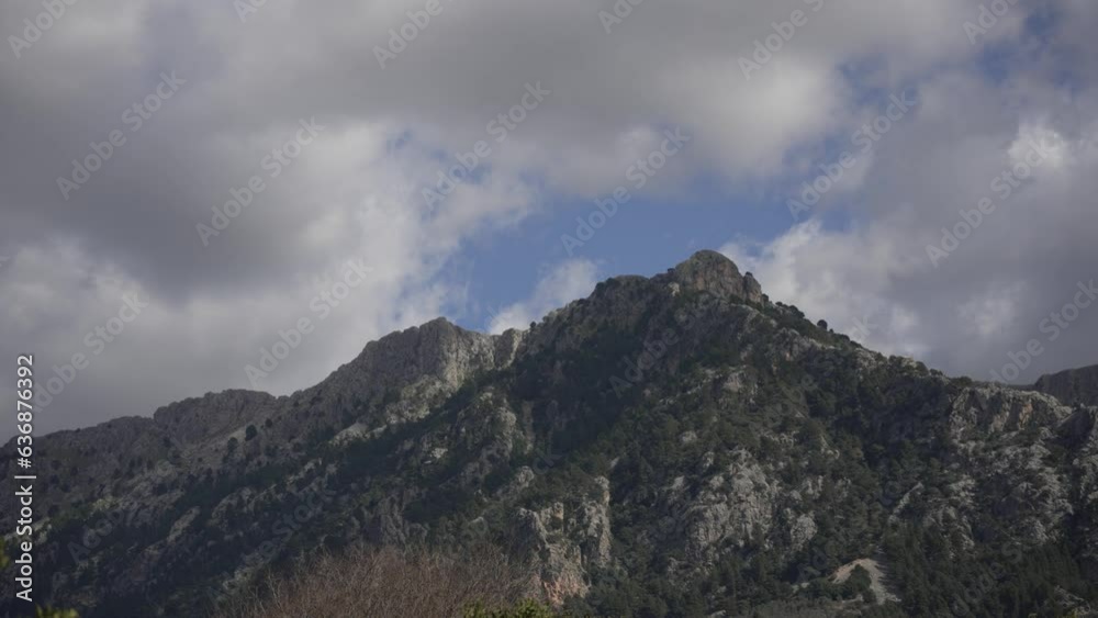 Mountain and cloud with the sky in Soller Spain Mountain and cloud with the sky in Soller Spain
