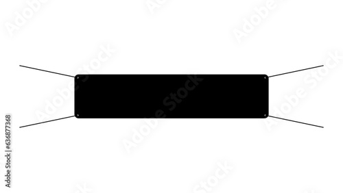 Horizontal blank banner with 4 holes and ropes in silhouette icon style. Vector illustration of election and voting design element in trendy style. Editable graphic resources for many purposes.