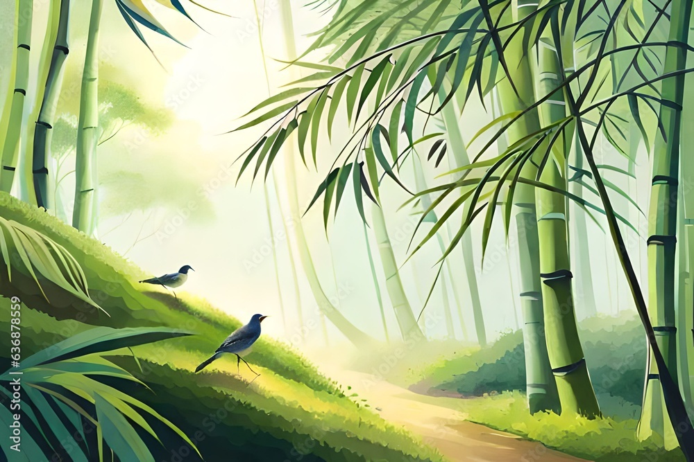 Obraz premium bamboo forest in summer