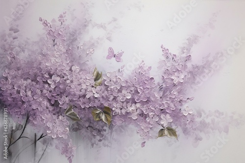 Lilac mist on blank canvas. Generative AI