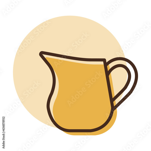 Creamer jug vector icon. Dairy product sign