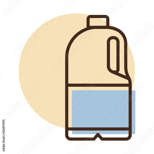 Milk plastic bottle vector icon