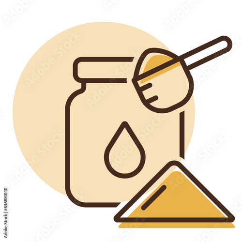 Milk powder canned and spoon vector icon