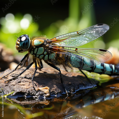 dragonfly on a pond  © Sekai