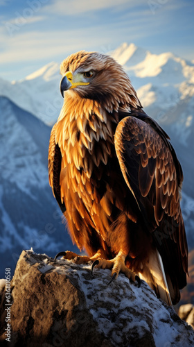  Eagle Majestic in brown mountain range dramatic 