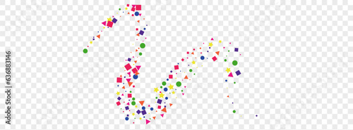 Bright Circle Background Transparent Vector. Geometric Festival Illustration. Multicolored Decoration. Colorful Polka Abstract. Confetti Flying Frame.