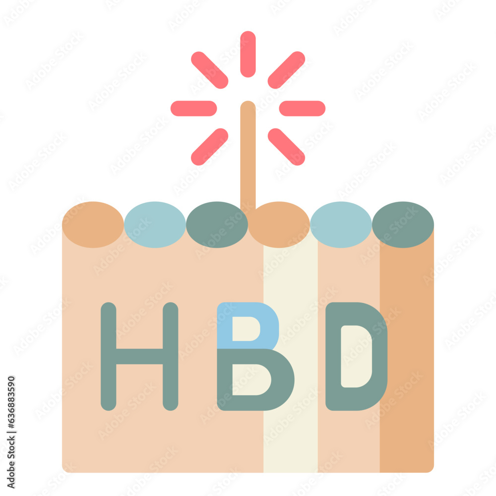 birthday celebration flat style icons birthday celebration flat style icons
