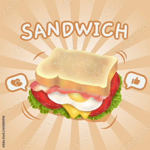 Sandwich Fast Food HandDrawn Illustrations Sticker Pack