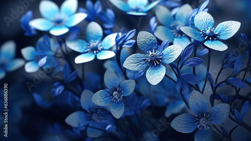 Blue Flowers  Background,Generative Ai © Shades3d