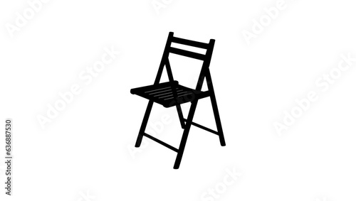 Wooden folding chair silhouette