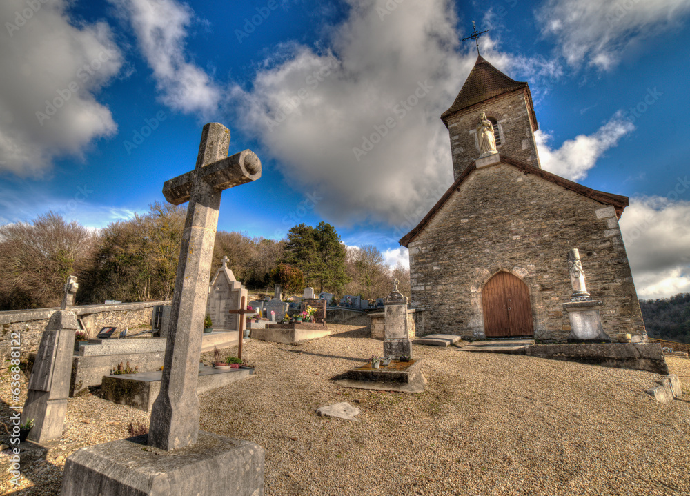 Chapelle Saint-Valérien et cimétière de Journans, Ain, France Chapelle Saint-Valérien et cimétière de Journans, Ain, France