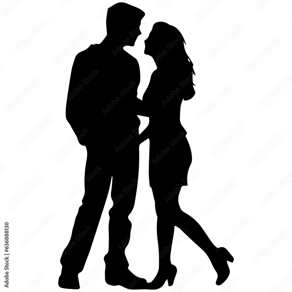 vector illustration of a silhouette of a loving couple vector illustration of a silhouette of a loving couple