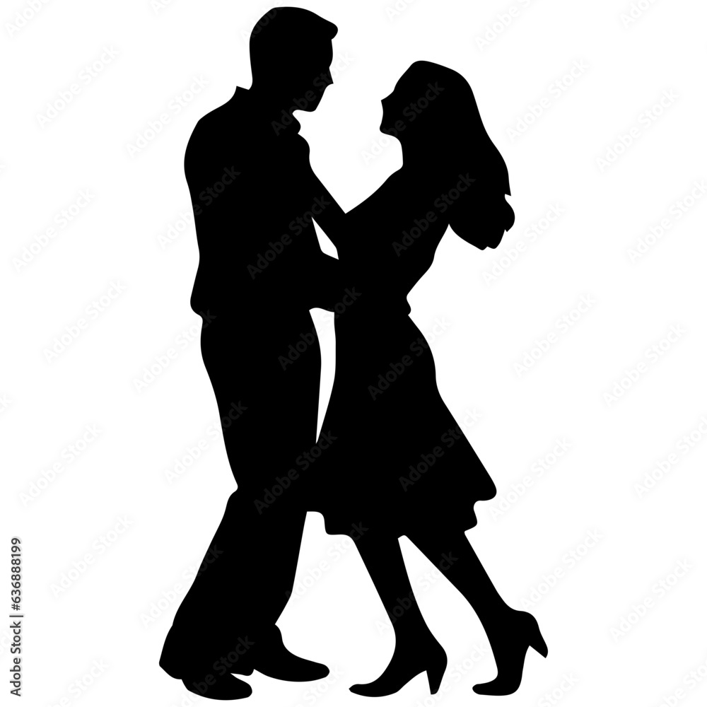 vector illustration of a silhouette of a loving couple