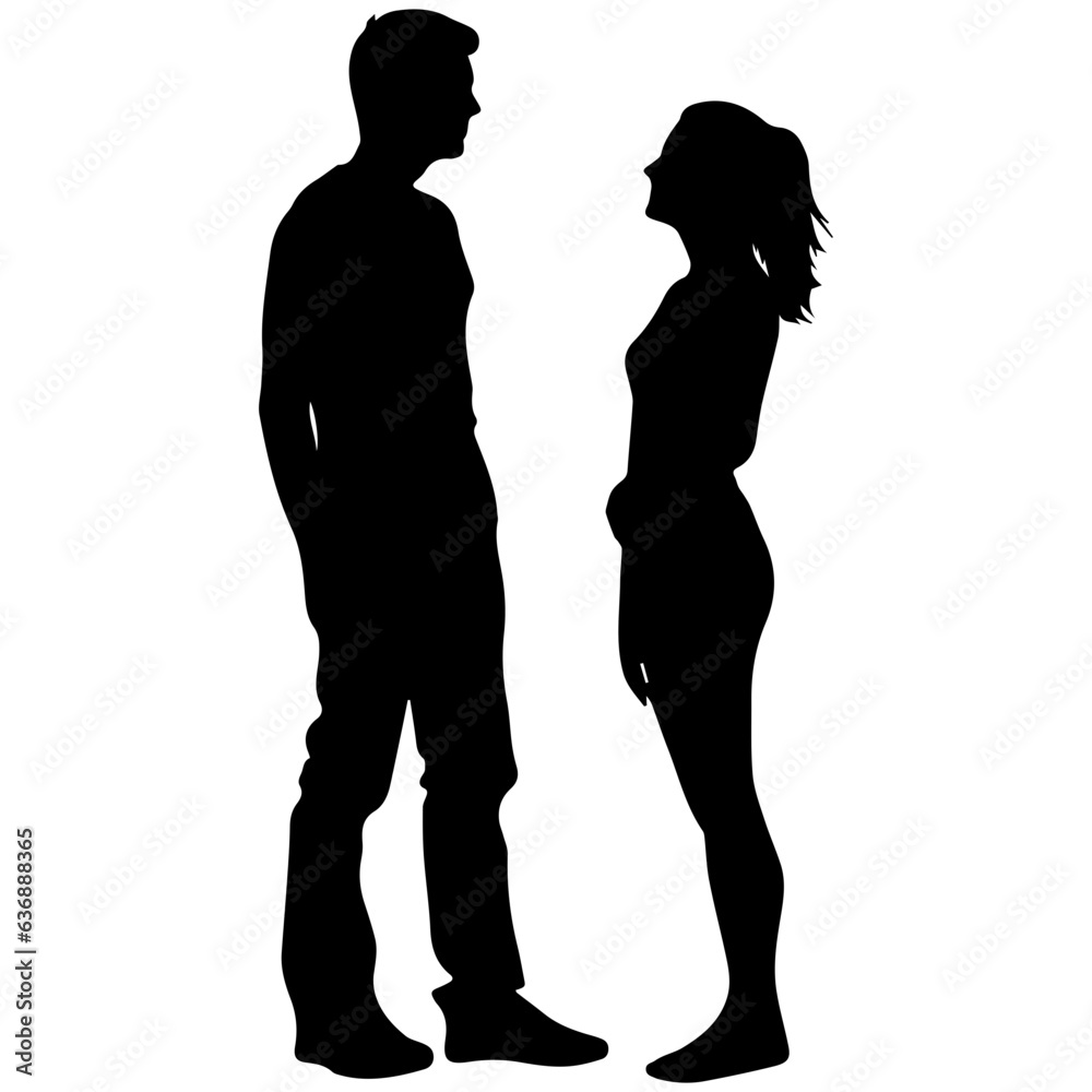 vector illustration of a silhouette of a loving couple vector illustration of a silhouette of a loving couple