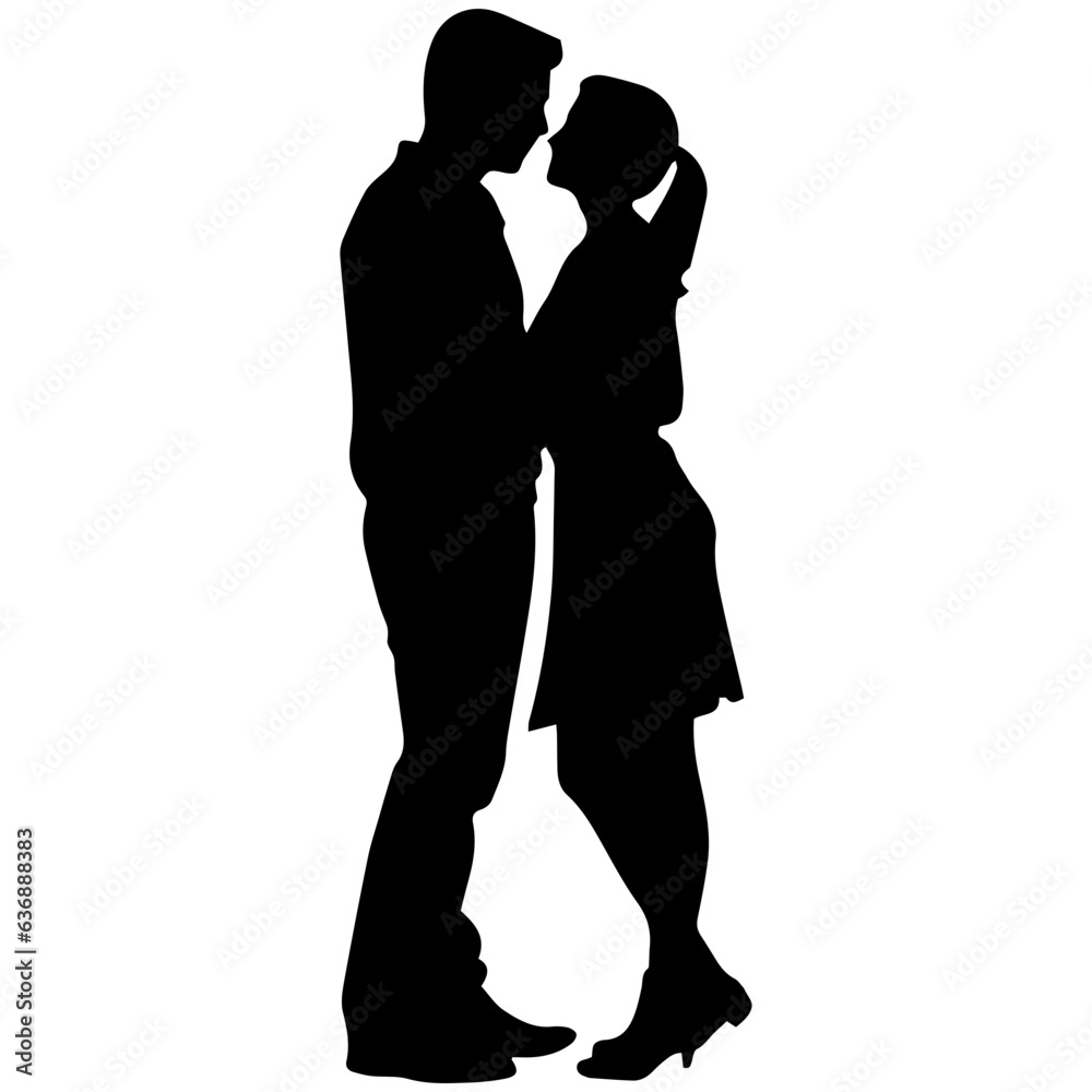 vector illustration of a silhouette of a loving couple