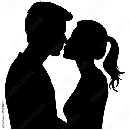 vector illustration of a silhouette of a loving couple