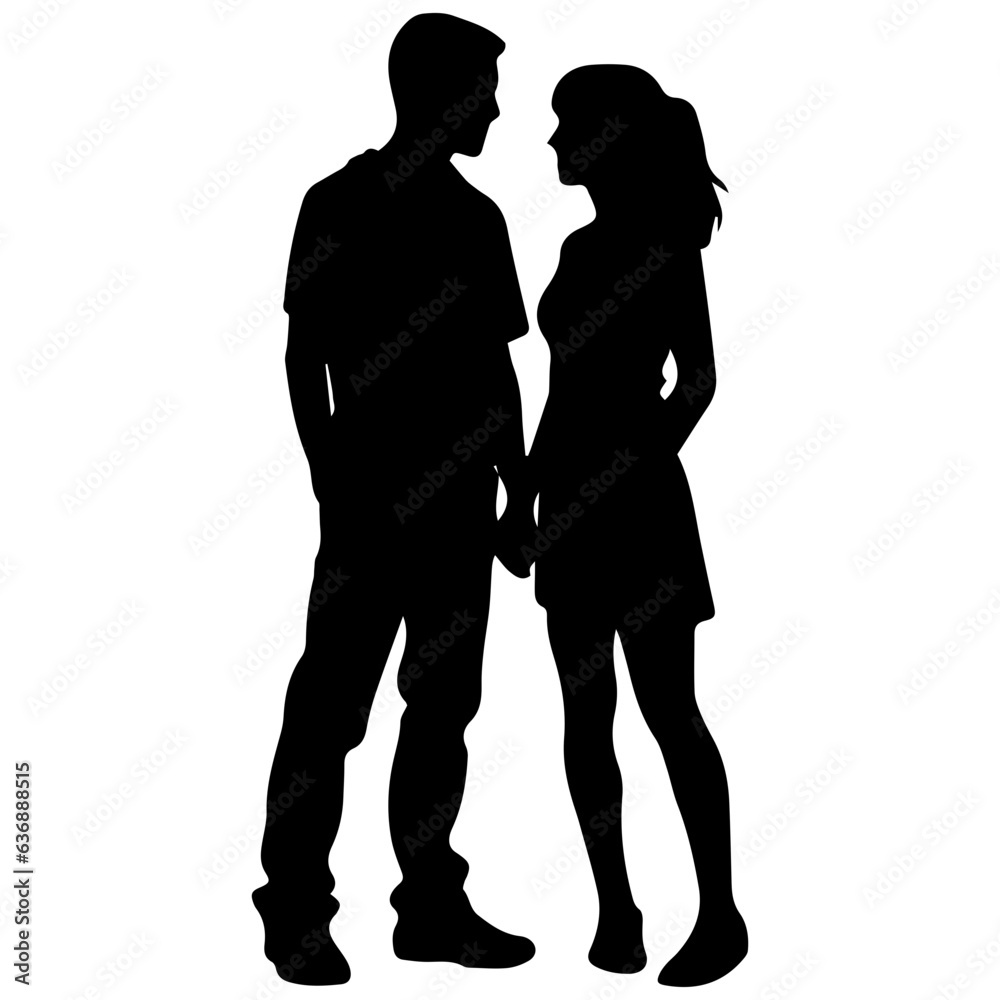 vector illustration of a silhouette of a loving couple vector illustration of a silhouette of a loving couple