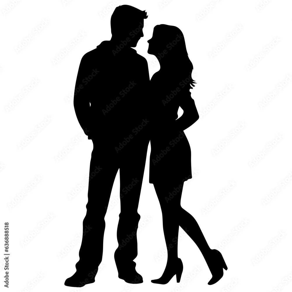 vector illustration of a silhouette of a loving couple