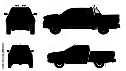 3d illustration rendering vehicle ,truck and van silhouette include clipping path © KengVit14