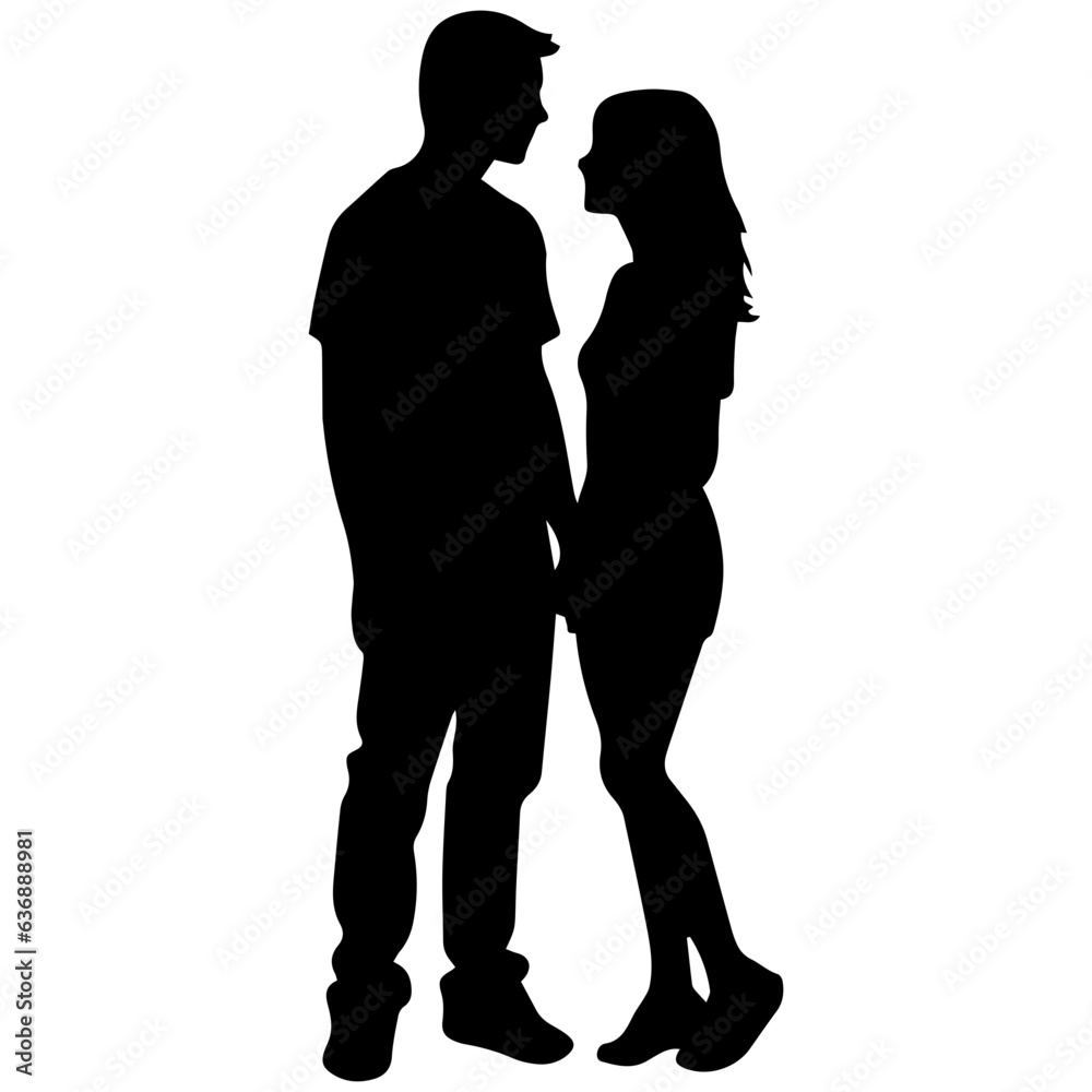 vector illustration of a silhouette of a loving couple