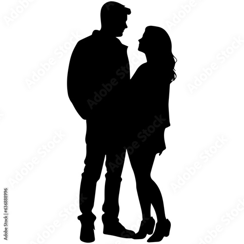 vector illustration of a silhouette of a loving couple