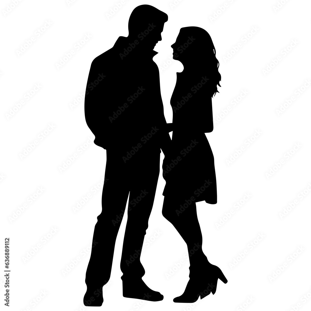 vector illustration of a silhouette of a loving couple