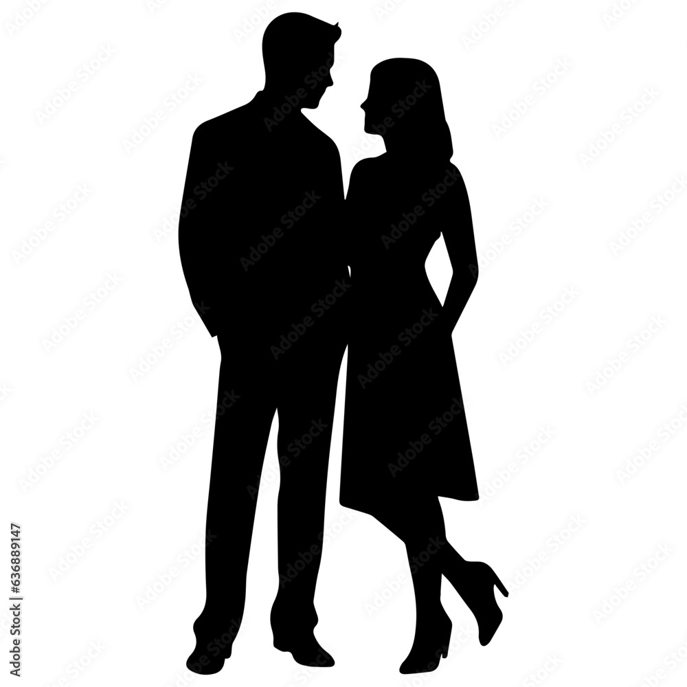 vector illustration of a silhouette of a loving couple