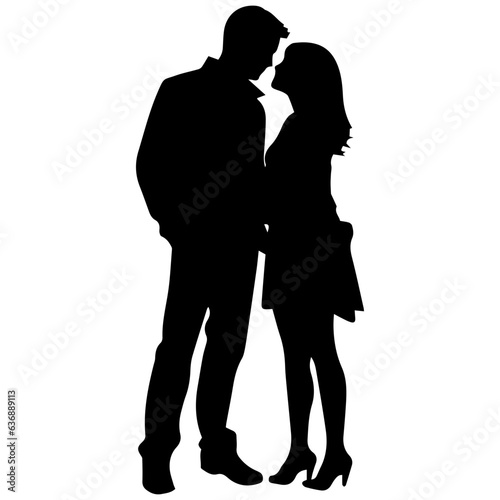vector illustration of a silhouette of a loving couple