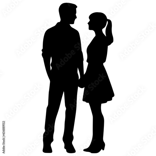 vector illustration of a silhouette of a loving couple