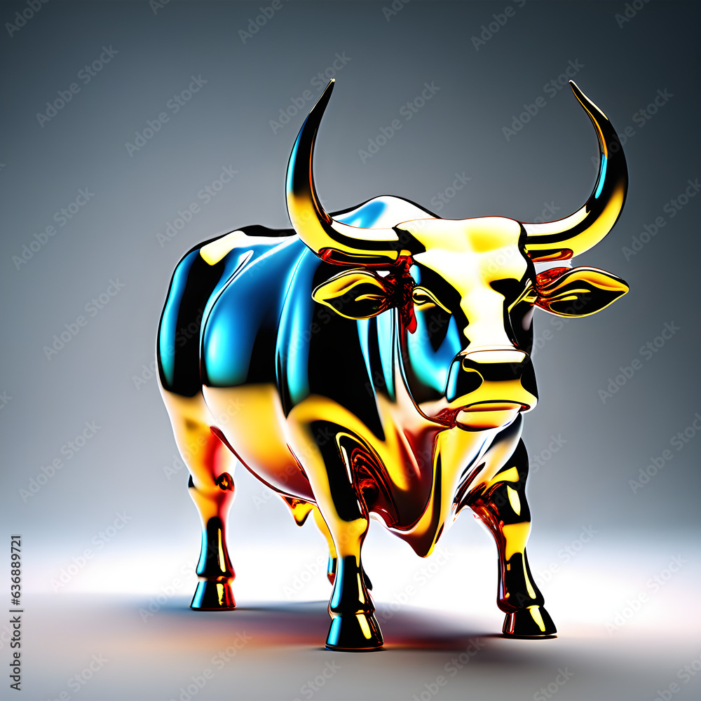 Elegant Metalwork Ox Sculpture.(Generative AI) Elegant Metalwork Ox Sculpture.(Generative AI)