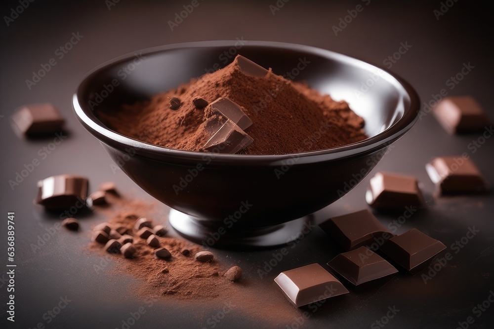 chocolate powder on table