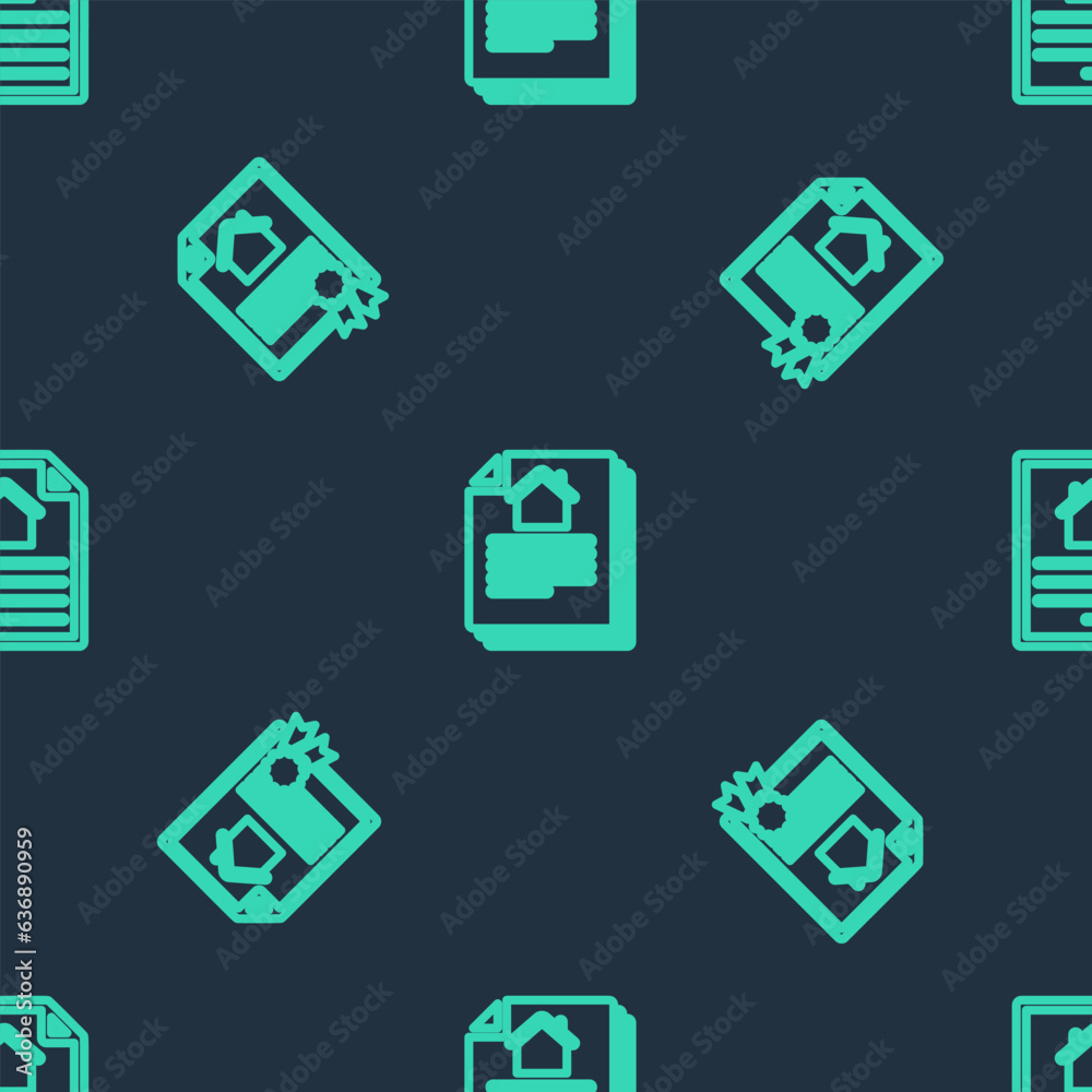 Set line House contract, and on seamless pattern. Vector Set line House contract, and on seamless pattern. Vector