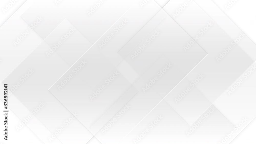 Bright white grey minimal design abstract corporate motion background. Seamless looping animation