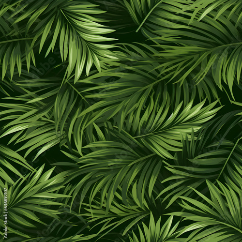 Tropical leaves seamless background. Jungle pattern.