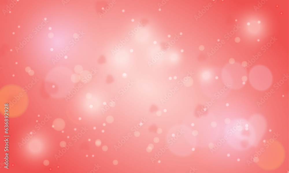 Vector abstract bokeh background with hearts