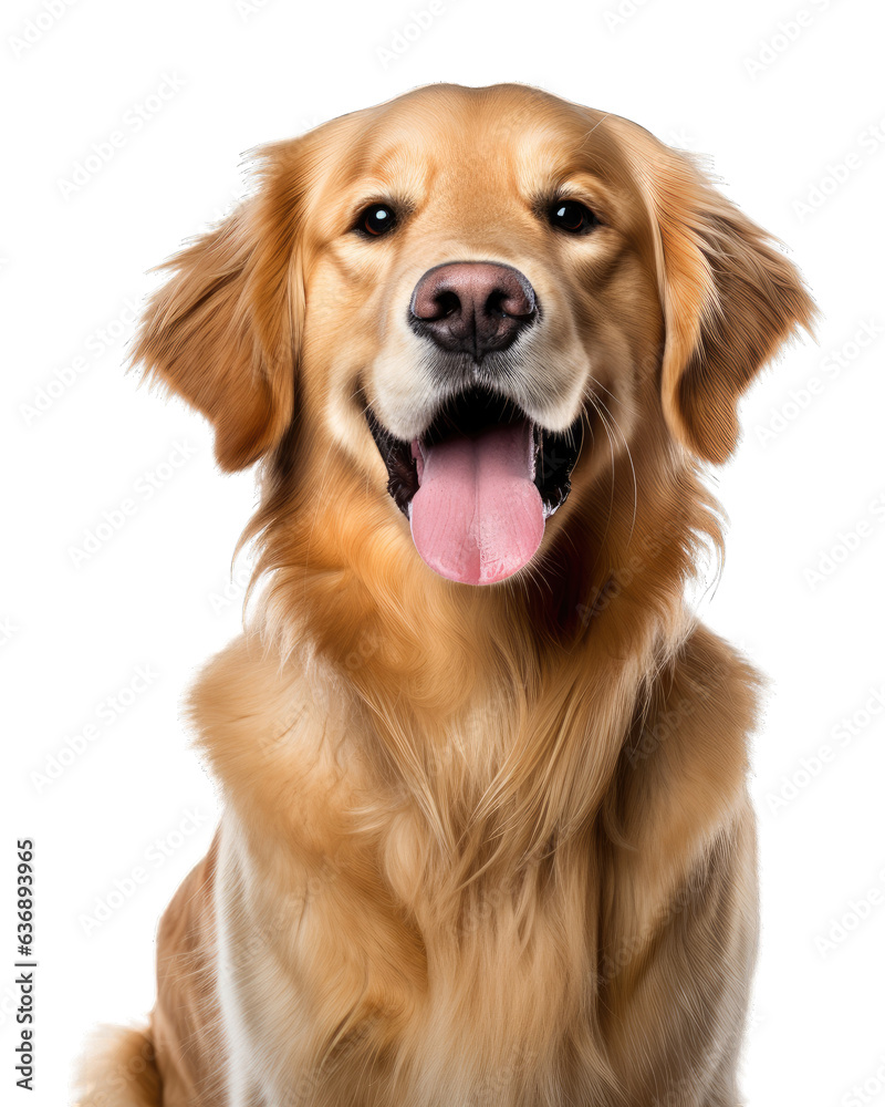 Golden retriever isolated on white transparent background, png, dog Golden retriever isolated on white transparent background, png, dog