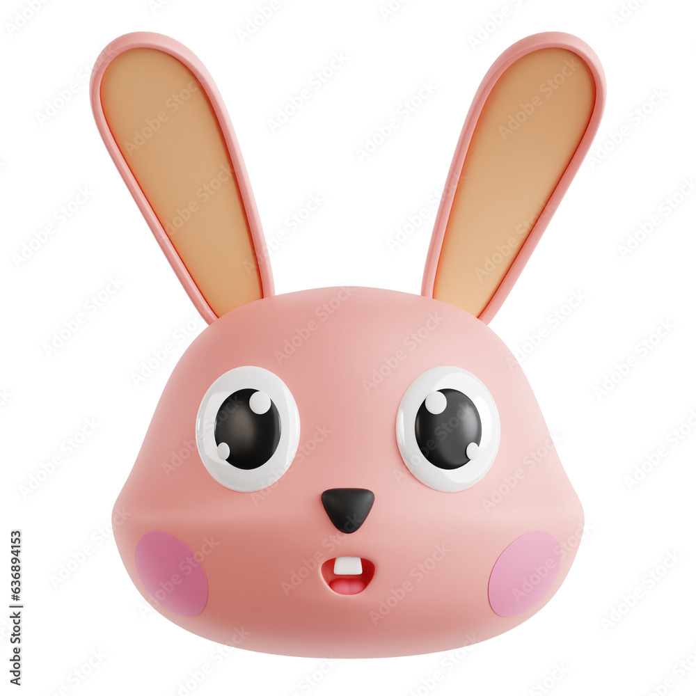 Obraz premium 3D rabbit head icon