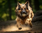 Sable German Shepherd dog action shot