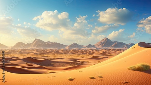 fantastic dunes in the desert at extreme hot summer day ruins of an ancient civilization