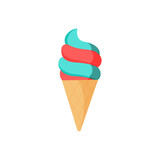 Vector illustration ice cream matcha colorful style