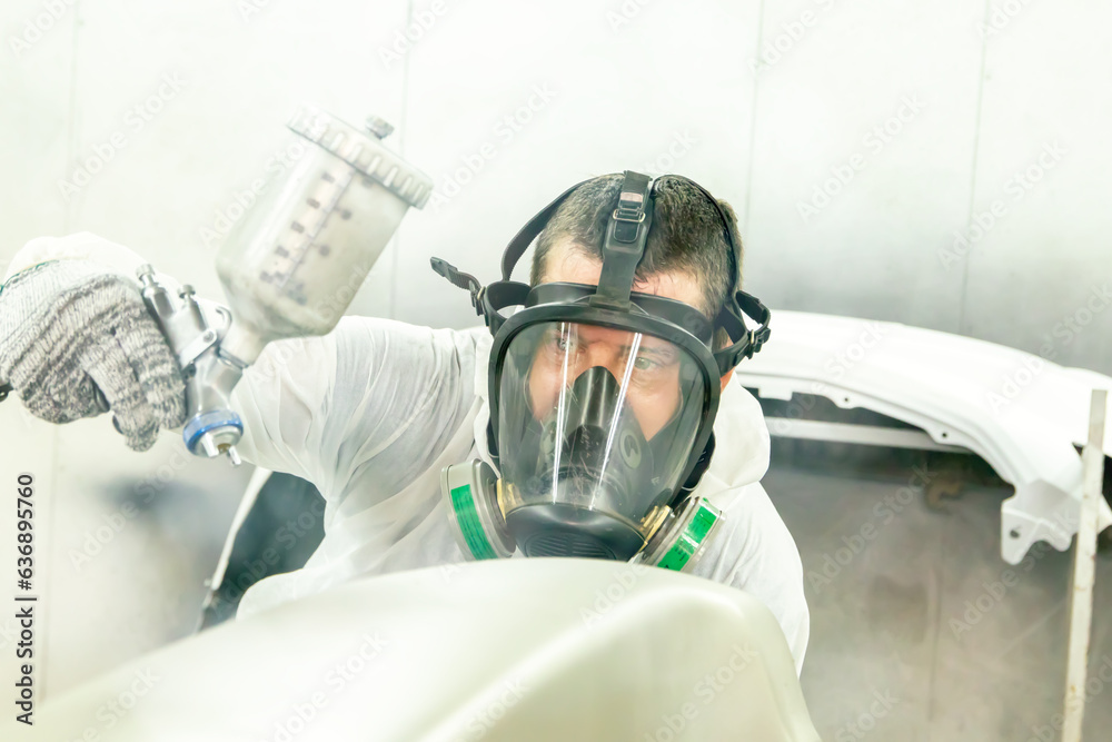 Automotive paint services Male painters who are skilled in using