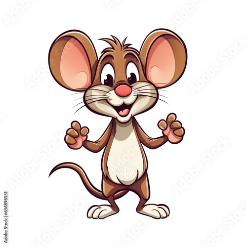 cute cartoon mouse charactrer isolated illustration photo